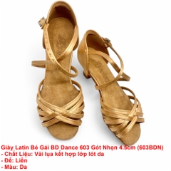 Giày Latin Bé Gái BD Dance 603 Gót Nhọn (603BDN) - Da