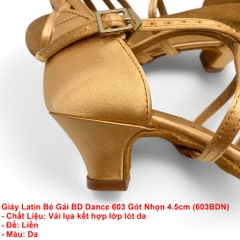 Giày Latin Bé Gái BD Dance 603 Gót Nhọn (603BDN) - Da