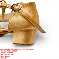 Giày Latin Bé Gái SoulDancer 603 Gót Vuông (603SD) - Da