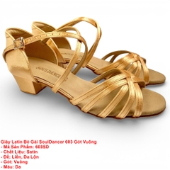 Giày Latin Bé Gái SoulDancer 603 Gót Vuông (603SD) - Da