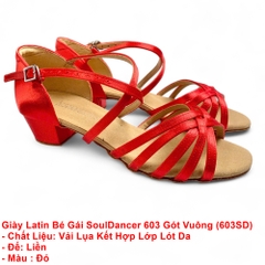 Giày Latin Nữ SoulDancer 603 Gót Vuông (603SD) - Đỏ.