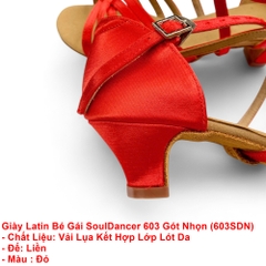Giày Latin Nữ SoulDancer 603 Gót Nhọn (603SDN) - Đỏ.