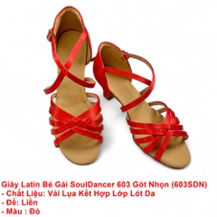 Giày Latin Nữ SoulDancer 603 Gót Nhọn (603SDN) - Đỏ.