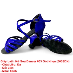 Giày Latin Nữ SoulDancer 603 Gót Nhọn (603SDN) - Xanh.