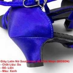 Giày Latin Nữ SoulDancer 603 Gót Nhọn (603SDN) - Xanh.