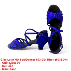 Giày Latin Nữ SoulDancer 603 Gót Nhọn (603SDN) - Xanh.