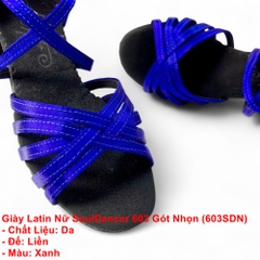 Giày Latin Nữ SoulDancer 603 Gót Nhọn (603SDN) - Xanh.