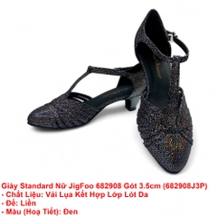 Giày Standard Nữ JigFoo 682908 Gót 3.5cm (682908J3P) - Đen