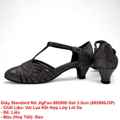 Giày Standard Nữ JigFoo 682908 Gót 3.5cm (682908J3P) - Đen