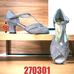 Giày Latin Nữ JigFoo 270301 Gót 6.5cm (270301J6P) - Bạc