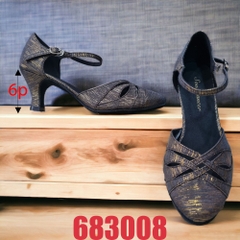 Giày Standard Nữ JigFoo 683008 Gót 6.5cm (683008J6P) - Đen Vàng