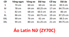 (Doubl) Áo Latin Nữ (ZY70C) - Tím + Size