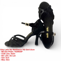 Giày Latin Nữ WellDance 702 Gót 8.0cm (702WD8P) - Đen