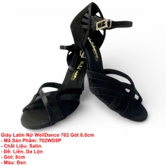 Giày Latin Nữ WellDance 702 Gót 8.0cm (702WD8P) - Đen