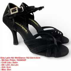 Giày Latin Nữ WellDance 702 Gót 8.0cm (702WD8P) - Đen