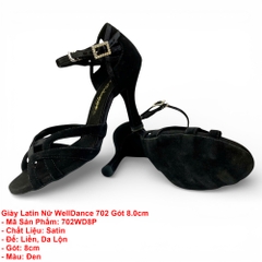 Giày Latin Nữ WellDance 702 Gót 8.0cm (702WD8P) - Đen