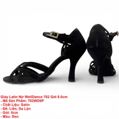 Giày Latin Nữ WellDance 702 Gót 8.0cm (702WD8P) - Đen