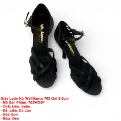 Giày Latin Nữ WellDance 702 Gót 8.0cm (702WD8P) - Đen