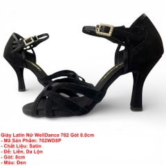 Giày Latin Nữ WellDance 702 Gót 8.0cm (702WD8P) - Đen