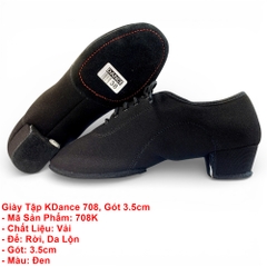 Giày Tập KDance 708, Gót 3.5cm (33->37) (708K) - Vải