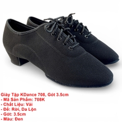 Giày Tập KDance 708, Gót 3.5cm (33->37) (708K) - Vải