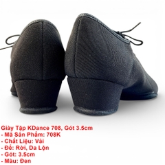 Giày Tập KDance 708, Gót 3.5cm (33->37) (708K) - Vải