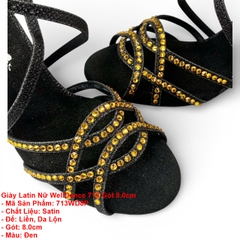 Giày Latin Nữ WellDance 713 Gót 8.0cm (713WD8P) - Đen