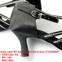 Giày Latin Nữ Sasan 7153 Gót 6.5cm (7153SS6P) - Đen