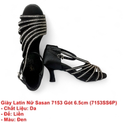 Giày Latin Nữ Sasan 7153 Gót 6.5cm (7153SS6P) - Đen