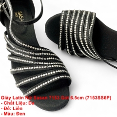 Giày Latin Nữ Sasan 7153 Gót 6.5cm (7153SS6P) - Đen