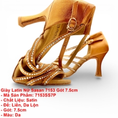 Giày Latin Nữ Sasan 7153 Gót 7.5cm (7153SS7P) - Da