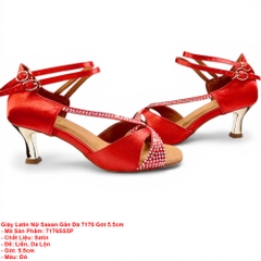 Giày Latin Nữ Sasan Gắn Đá 7176 Gót 5.5cm (7176SS5P) - Đỏ