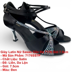 Giày Latin Nữ Sasan Gắn Đá 7176 Gót 7.5cm (7176SS7P) - Đen