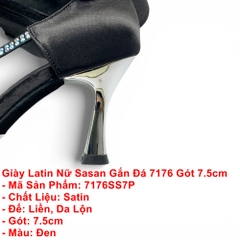 Giày Latin Nữ Sasan Gắn Đá 7176 Gót 7.5cm (7176SS7P) - Đen