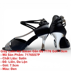 Giày Latin Nữ Sasan Gắn Đá 7176 Gót 7.5cm (7176SS7P) - Đen
