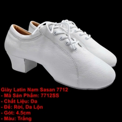 Giày Latin Nam Sasan 7712, Size 38-45 (7712SS) - Trắng