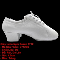 Giày Latin Nam Sasan 7712, Size 38-45 (7712SS) - Trắng
