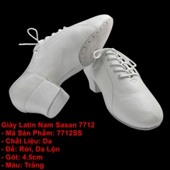 Giày Latin Nam Sasan 7712, Size 38-45 (7712SS) - Trắng