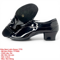 Giày Nam Latin Sasan 7775 (7775SS) - Đen Bóng