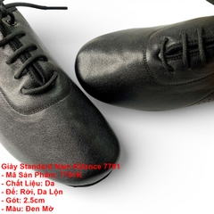 Giày Standard Nam KDance 7791, Đế Rời (7791K) - Đen Mờ