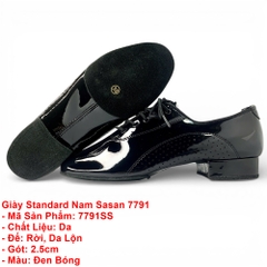 Giày Standard Nam Sasan 7791 (7791SS) - Đen Bóng