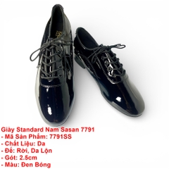 Giày Standard Nam Sasan 7791 (7791SS) - Đen Bóng