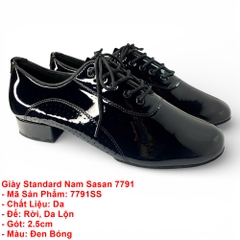 Giày Standard Nam Sasan 7791 (7791SS) - Đen Bóng