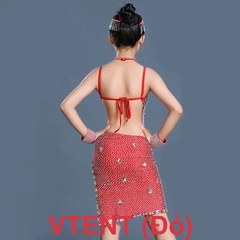 Váy Bé Gái Liền Thân Ngọc Trai (VTENT) - Đỏ + Size