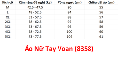 (Aidixing) Áo Nữ Tay Voan (8358) - Đen +Size