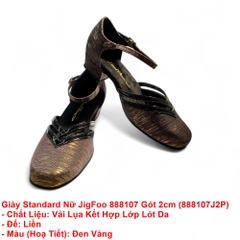 Giày Standard Nữ JigFoo 888107 Gót 2cm (888107J2P) - Đen Vàng