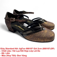 Giày Standard Nữ JigFoo 888107 Gót 2cm (888107J2P) - Đen Vàng