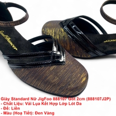 Giày Standard Nữ JigFoo 888107 Gót 2cm (888107J2P) - Đen Vàng