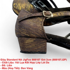 Giày Standard Nữ JigFoo 888107 Gót 2cm (888107J2P) - Đen Vàng