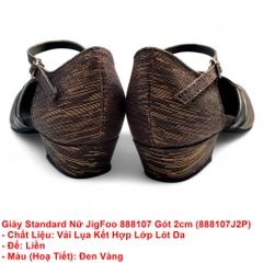 Giày Standard Nữ JigFoo 888107 Gót 2cm (888107J2P) - Đen Vàng